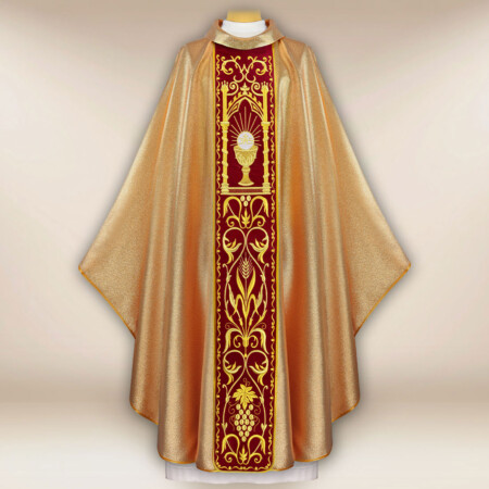 Ornat z haftowanym pasem pluszowym "Kielich"