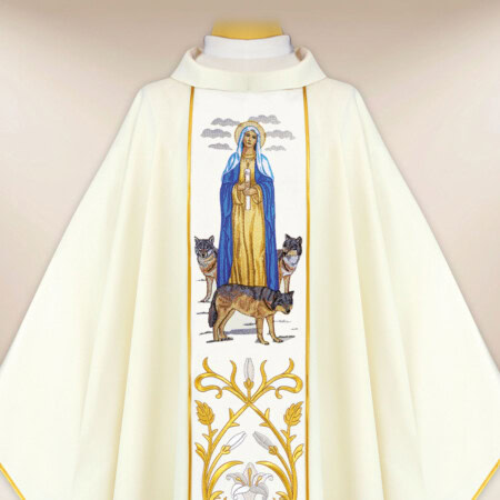 Ornat z wizerunkiem haftowanym “Matka Boża Niepokalana”