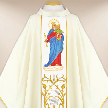 Ornat z wizerunkiem haftowanym “Matka Boża Niepokalana”