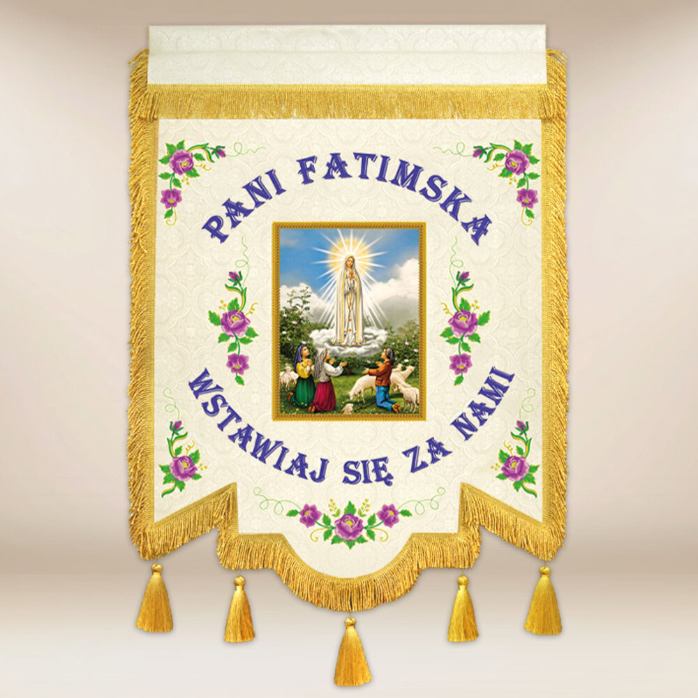 chorągiew kościelna Matka Boża Fatimska chorągiew kościelna Matka Boża Fatimska