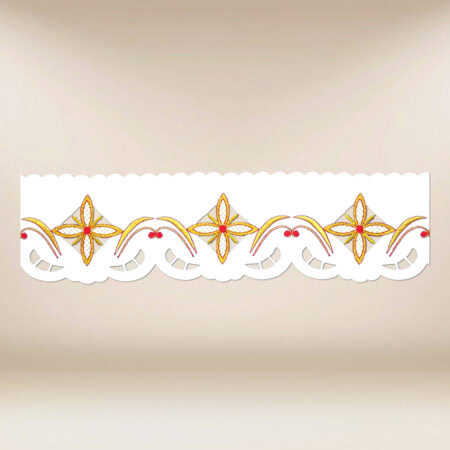 Koronka haftowana "Krzyże w Kwadracie" kolorowe