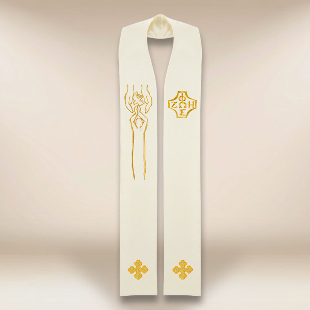 Haftowana stuła liturgiczna z symbolem Oazowym Haftowana stuła liturgiczna z symbolem Oazowym