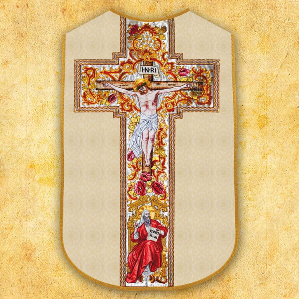 Ornat rzymski replika Jezus na Krzyżu