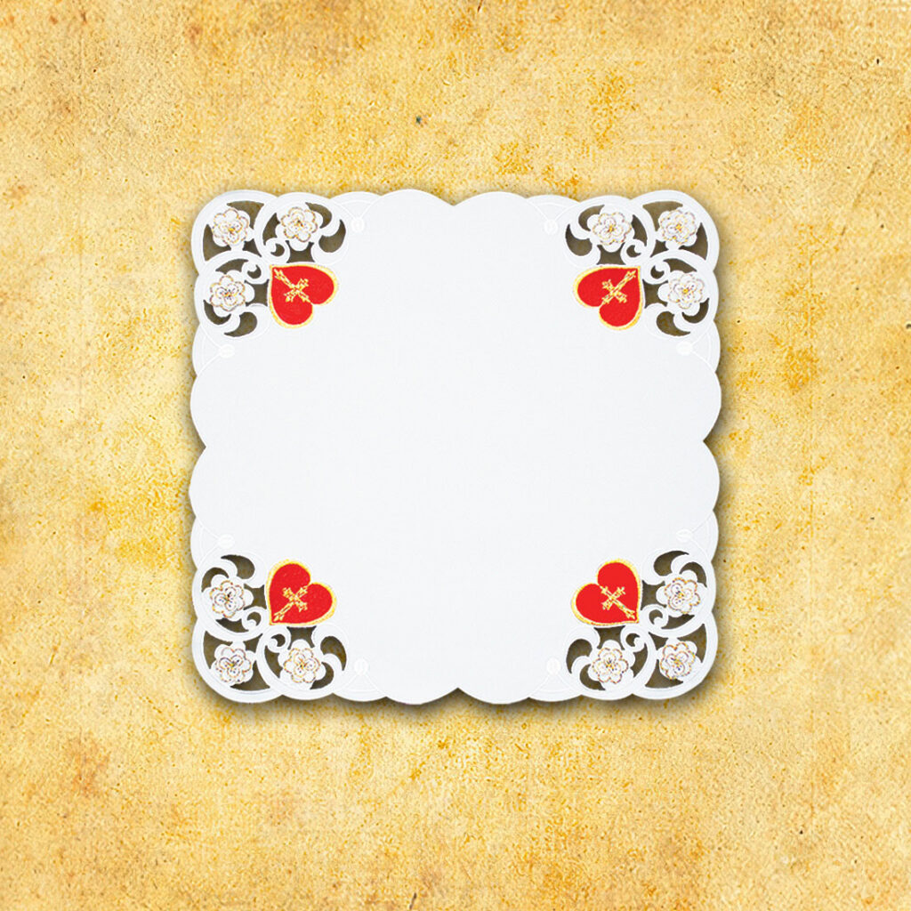 Serwetka haftowana "Serce Jezusa" 45x45