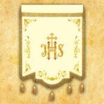 (product_variation) Chorągiew dwustronna - Św. Faustyna i Jezus Miłosierny - IHS