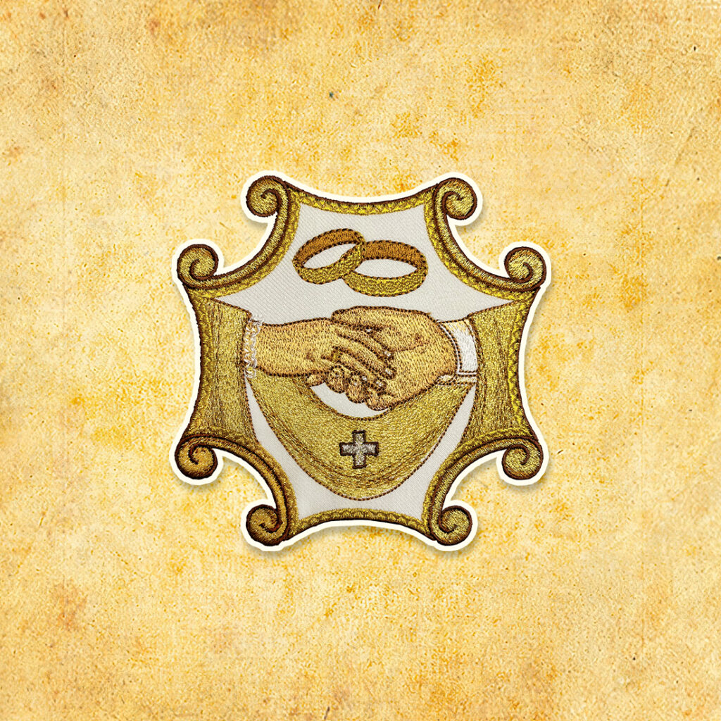 aplikacja haftowana ślubna