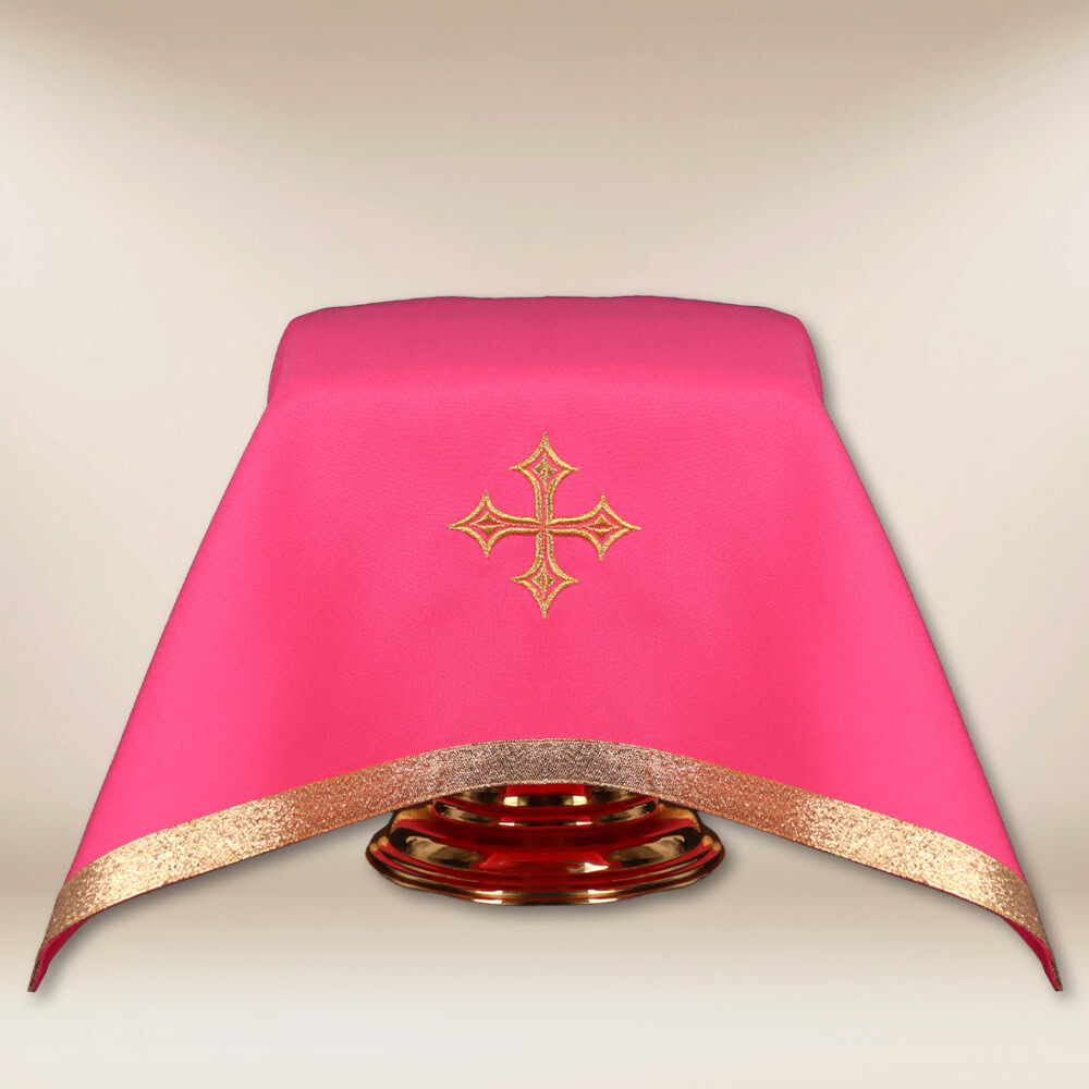 Welon na kielich liturgiczny różowy 45×45cm