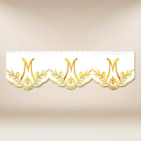 Koronka haftowana "Ave Maryja - złoty"