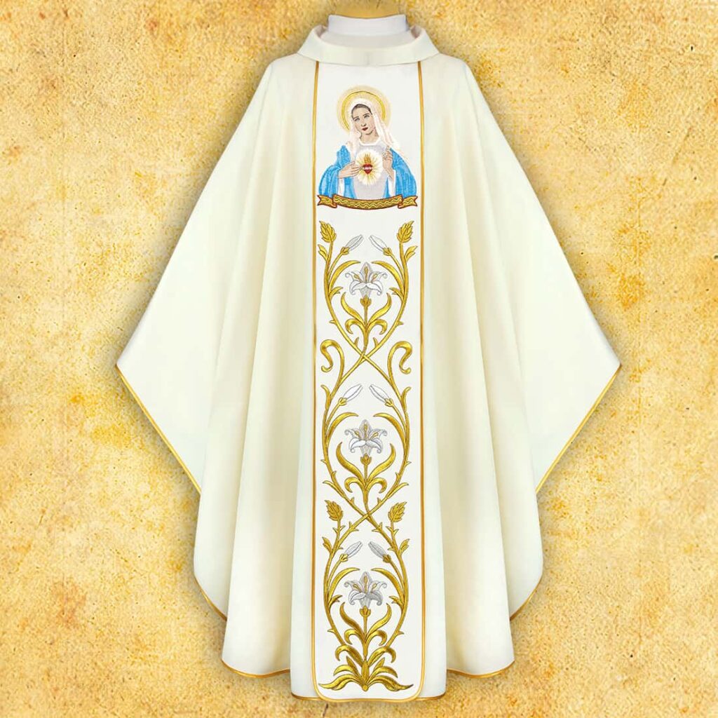 Ornat haftowany Serce Maryi