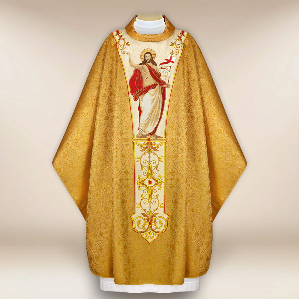 Ornat haftowany “Jezus  Zmartwychwstały” złoty