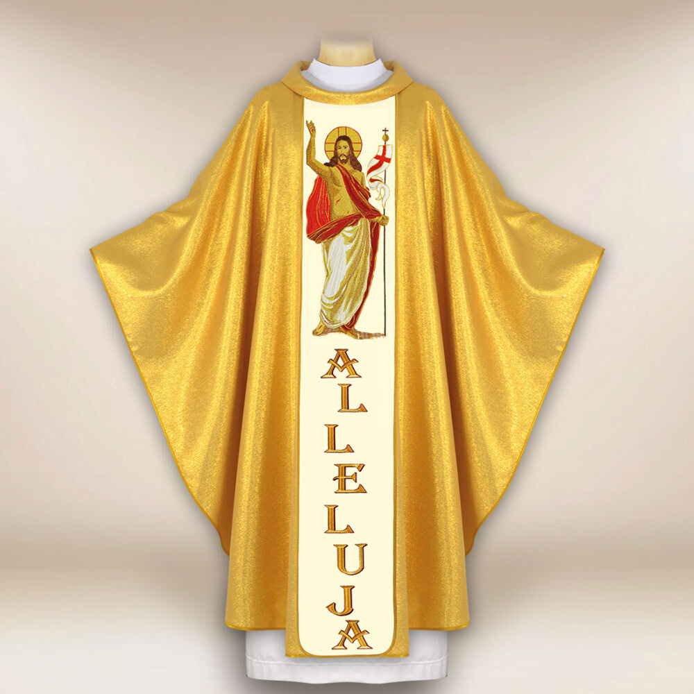 Ornat liturgiczny z motywem Jezusa Zmartwychwstałego