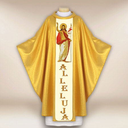 Ornat liturgiczny z motywem Jezusa Zmartwychwstałego