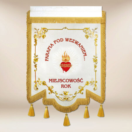 Chorągiew haftowana z wizerunkiem Św. Jana Pawła II