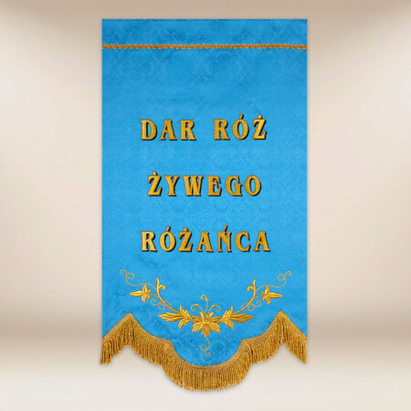 Mini chorągiew haftowana – Matka Boża Różańcowa