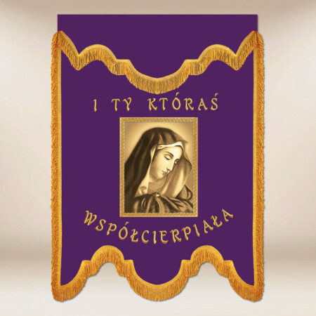 Chorągiew żałobna fioletowa Matka Bolesna