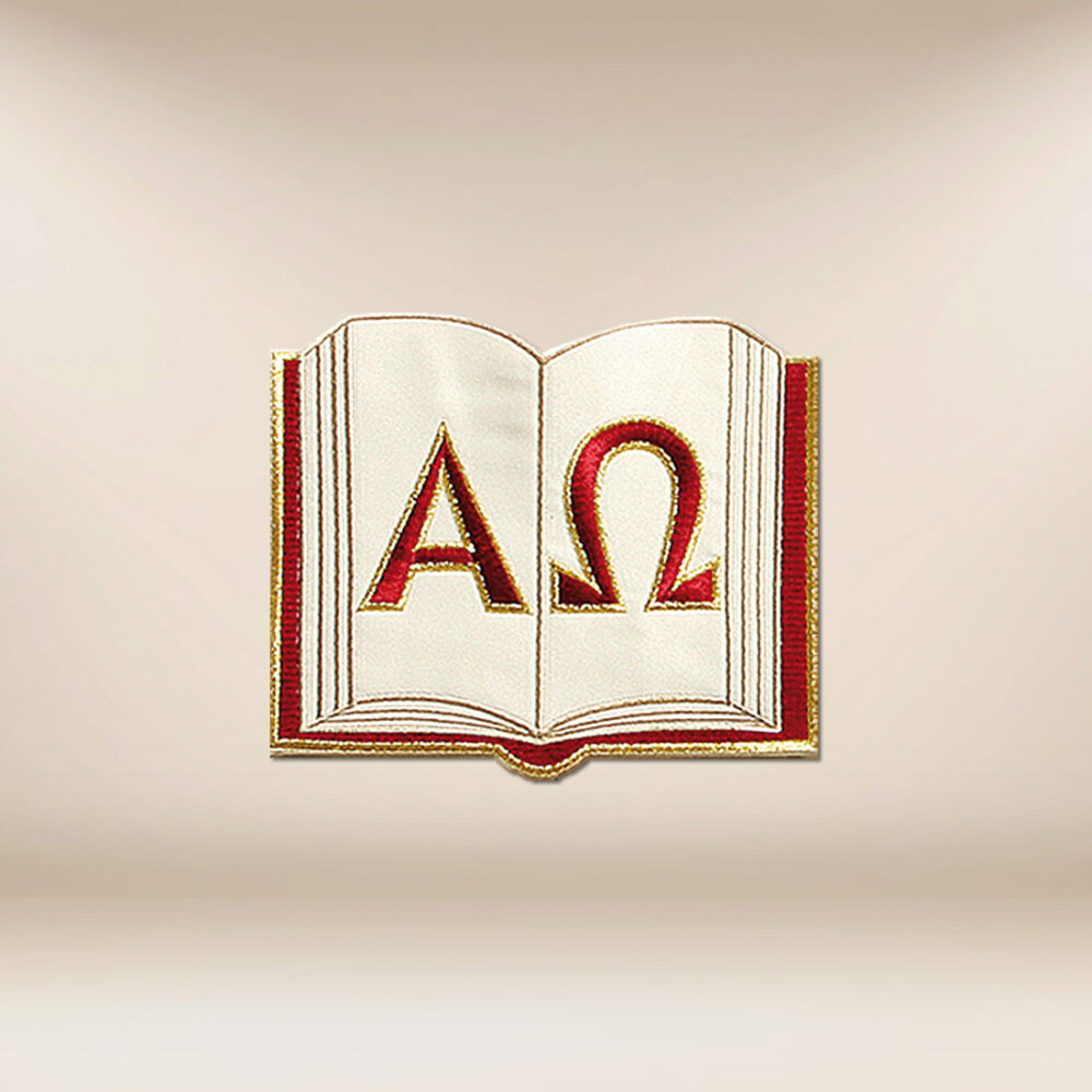 aplikacja haftowana Alfa Omega