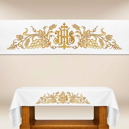 Obrus z haftem czołowym