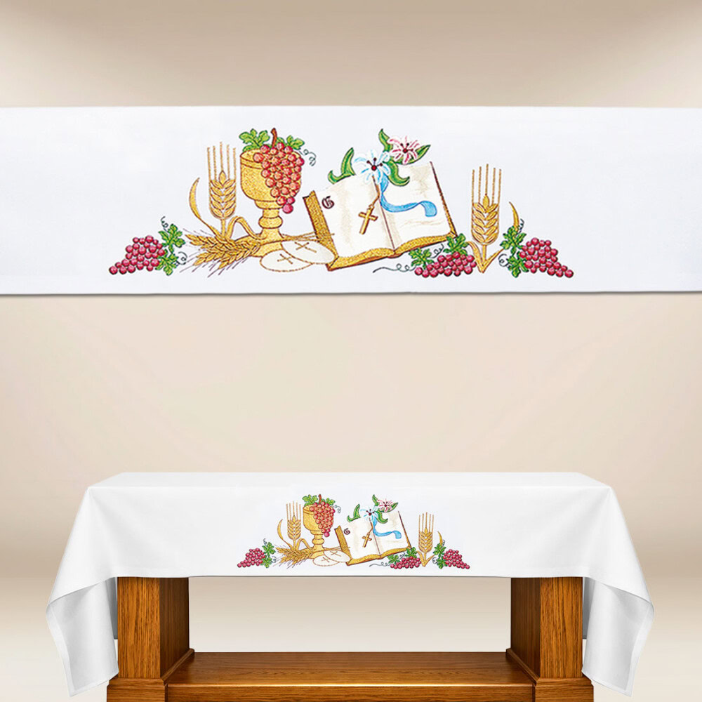 Obrus z haftem czołowym