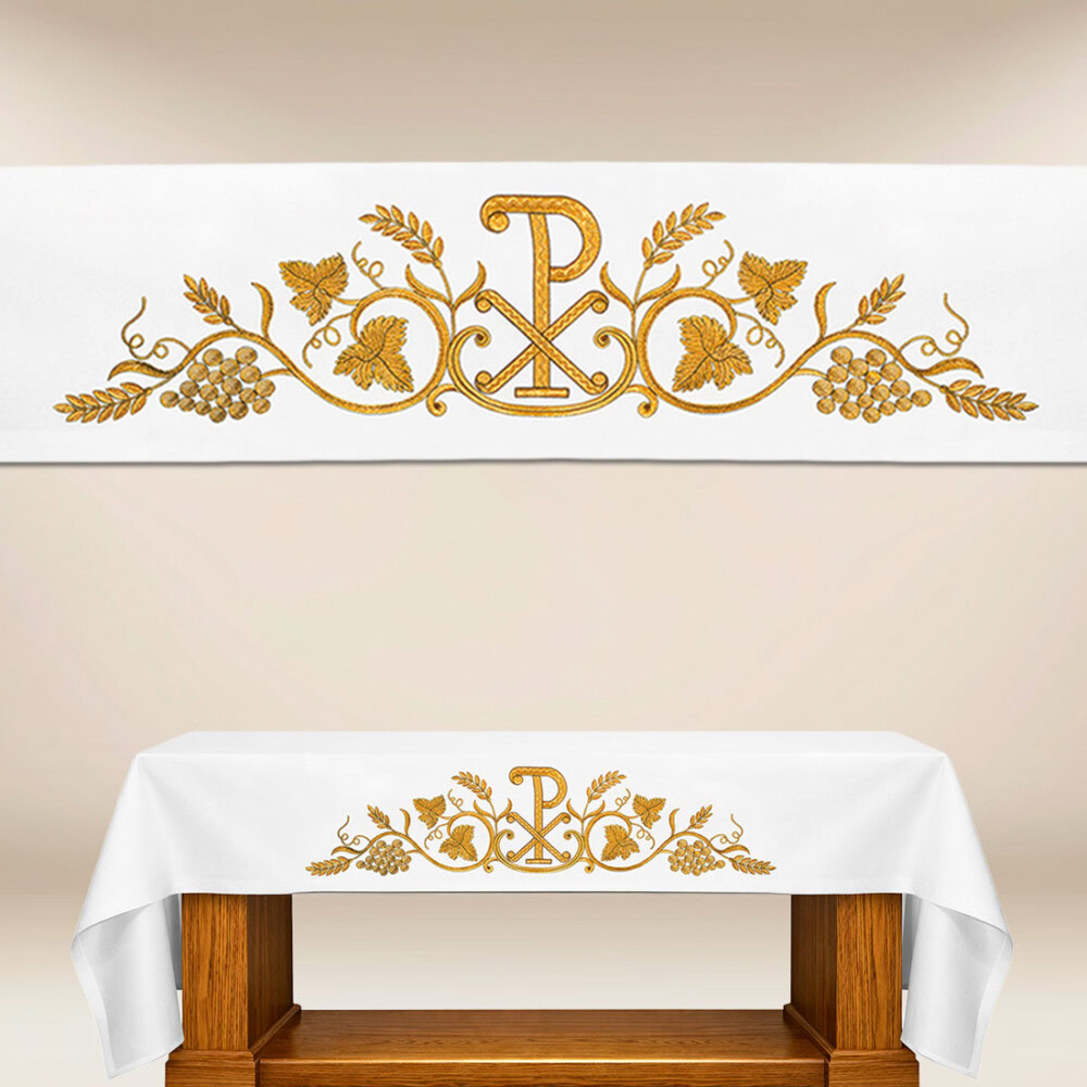 Obrus z haftem czołowym