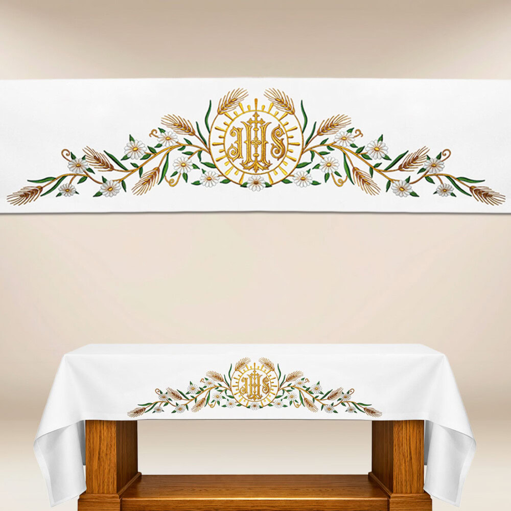 Obrus z haftem czołowym