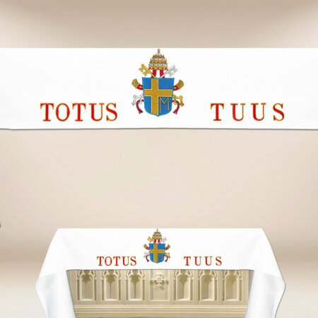 Obrus haftowany Totus Tuus