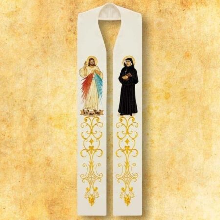 Stuła Haftowana "Jezus Miłosierny
 I Św. Faustyna"