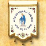Chorągiew haftowana - Królowa Różańca Świętego