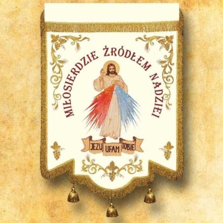 Chorągiew haftowana - Jezu Miłosierny