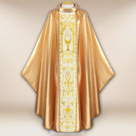 Ornat z haftowanym pasem pluszowym "Kielich"