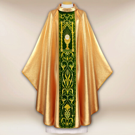 Ornat z haftowanym pasem pluszowym "Kielich"