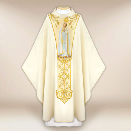 Ornat z haftowanym pasem "Matka Boża Fatimska"