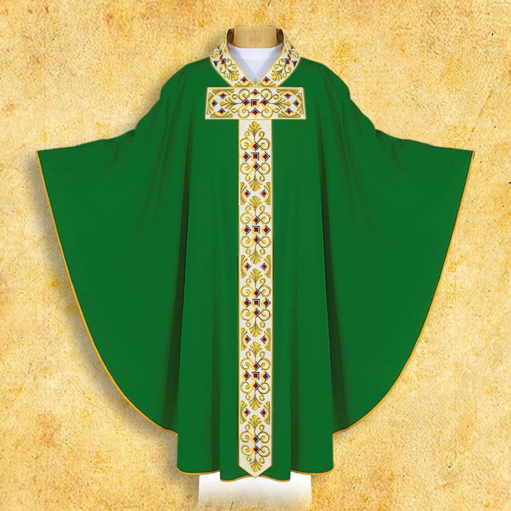 Haftowany ornat zielony