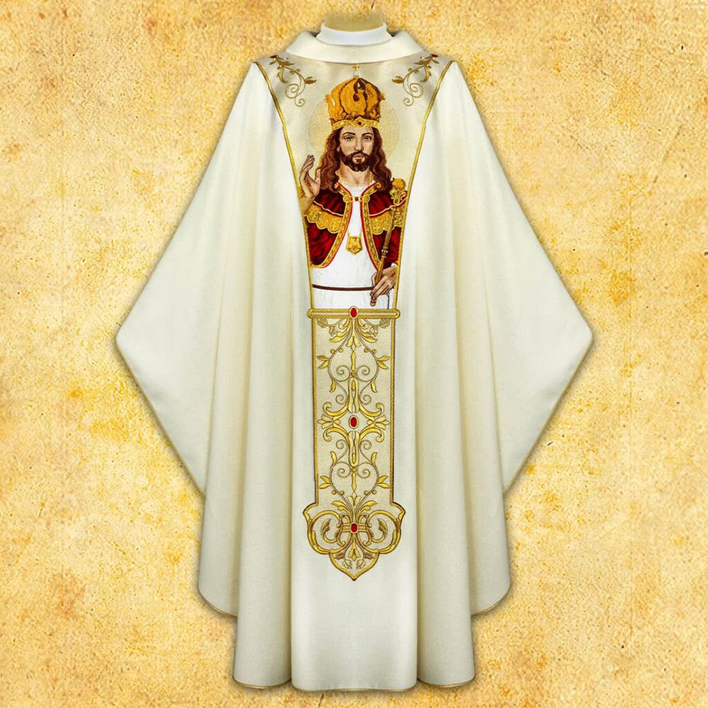 Ornat liturgiczny z Chrystusem Królem