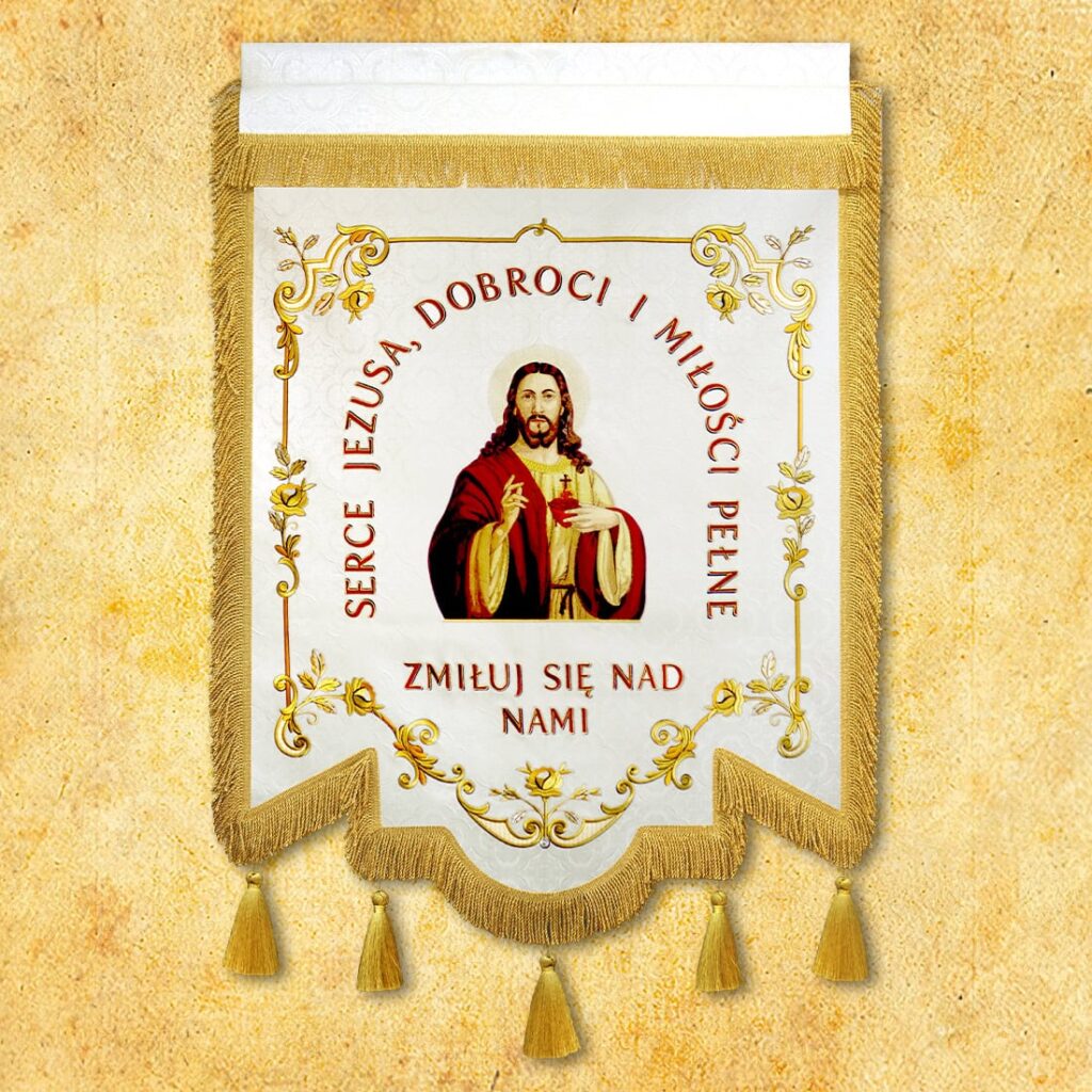 Chorągiew Haftowana Serce Jezusa