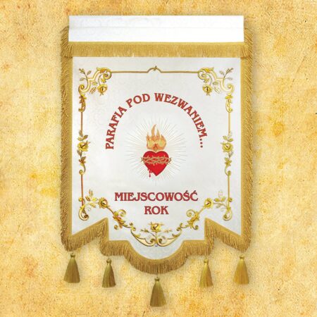 Chorągiew haftowana z wizerunkiem haftowanym