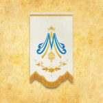 Mini chorągiew haftowana - MB Różańcowa