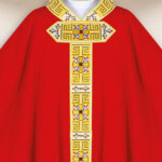 Haftowany ornat liturgiczny czerwony 
