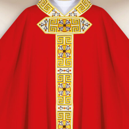 Haftowany ornat liturgiczny czerwony 
