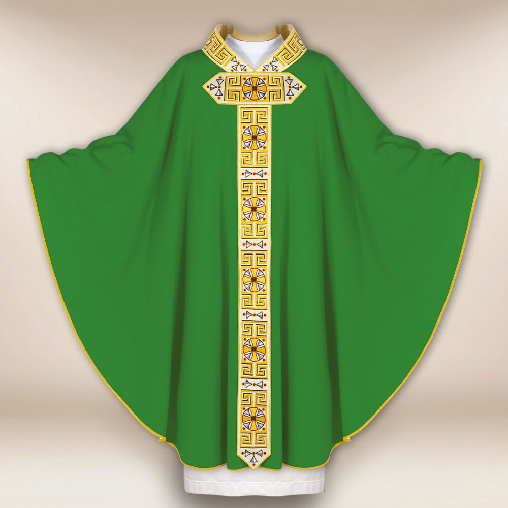 Haftowany ornat liturgiczny zielony