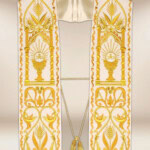 Stuła haftowana rzymska na pluszu “Kielich”