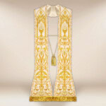 Stuła haftowana rzymska na pluszu “Kielich”