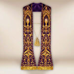 Stuła haftowana rzymska na pluszu “Kielich”