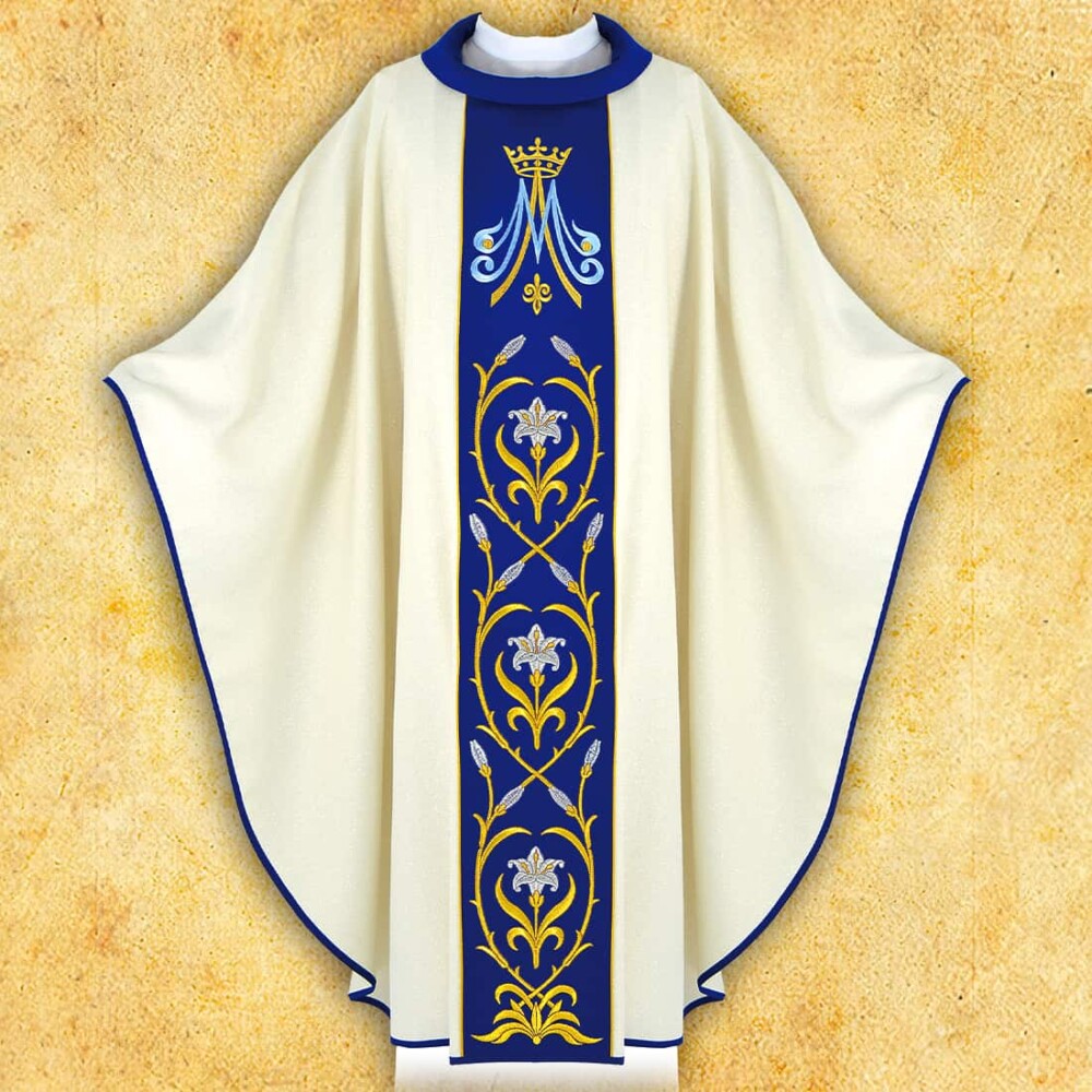 Haftowany ornat liturgiczny maryjny Haftowany ornat liturgiczny maryjny