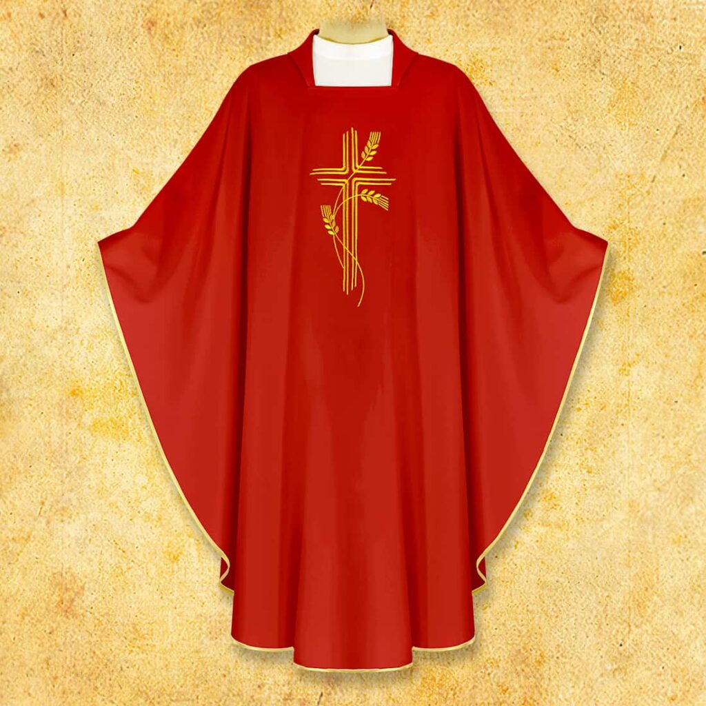 Ornat haftowany Krzyż czerwony