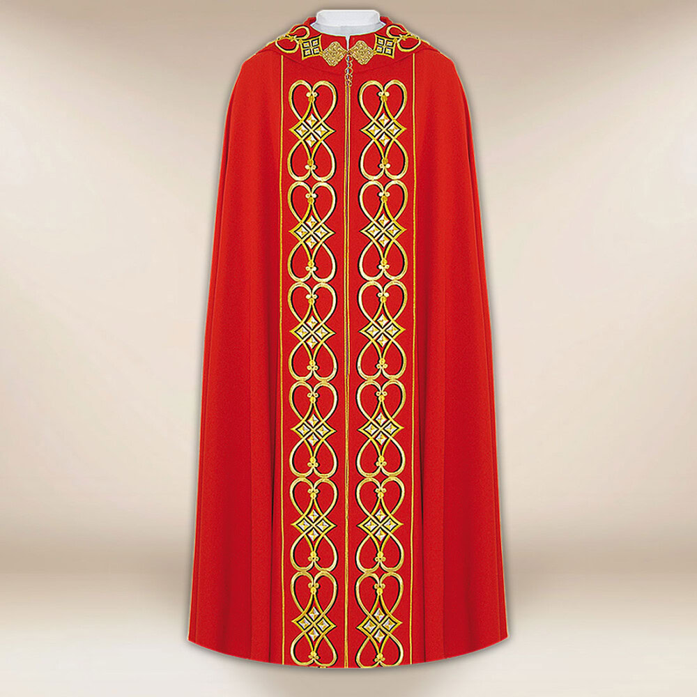 Kapa liturgiczna czerwona IHS