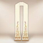 Haftowana stuła liturgiczna IHS ecru