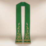 Haftowana stuła liturgiczna IHS zielona