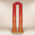 Liturgiczna stuła haftowana Krzyż czerwona