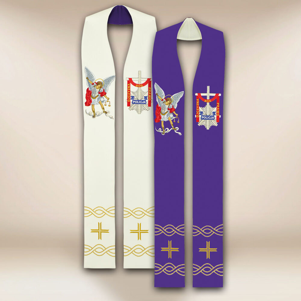 Dwustronna stuła haftowana Policyjna