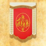 Mini chorągiew dwustronna "Mata Boża Różańcowa"